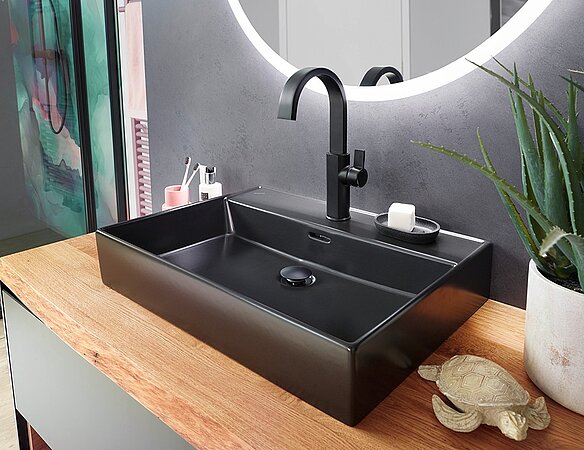 50 % Wasser sparen mit dem neuen HSK Waschtisch-Einhebelmischer