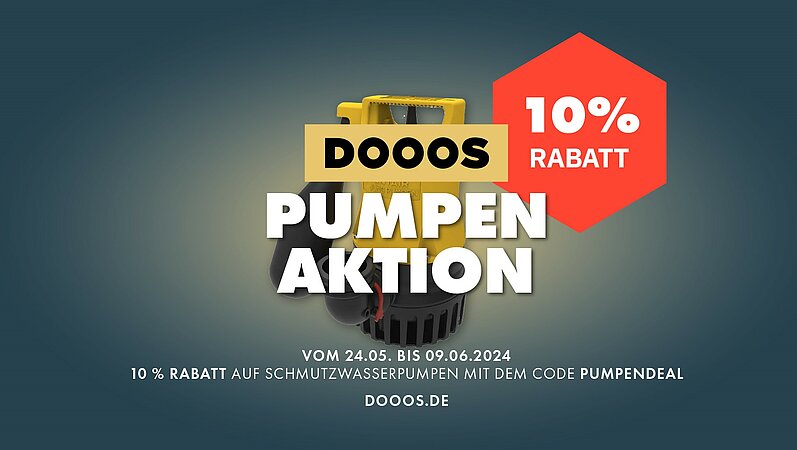 Schmutzwasserpumpen-Aktion mit 10 % Rabatt auf DOOOS.de