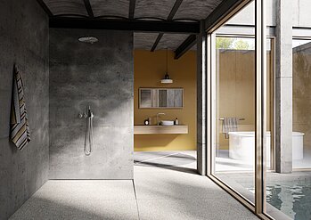 TECEdrainway kombiniert minimalistisches, architektonisches Design mit einem superschmalen Ablauf. Bildquelle: TECE GmbH