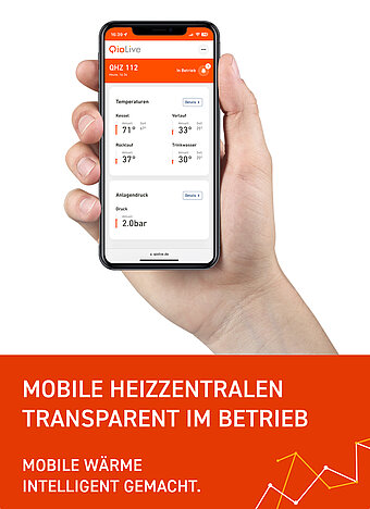 Mobile Heizzentralen von Qio mit optimierter Betriebsführung inklusive maximaler Transparenz im Einsatz dank QioLive