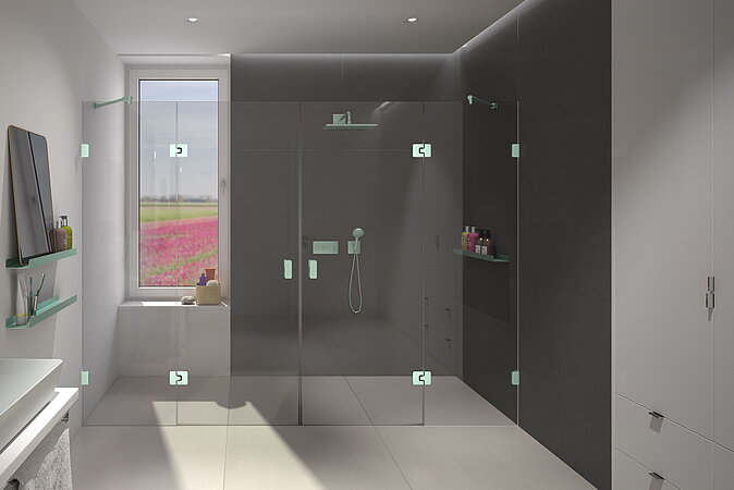 glassdouche: Smaragdgrün - Beschlag-Oberfläche für die Bad-Veredelung