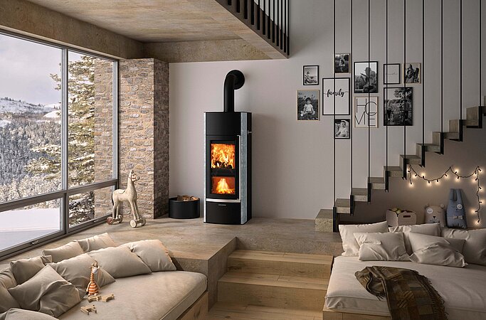 ORANIER: Perfektes Zusammenspiel - Wasserführender Kaminofen ergänzt die Wärmepumpe