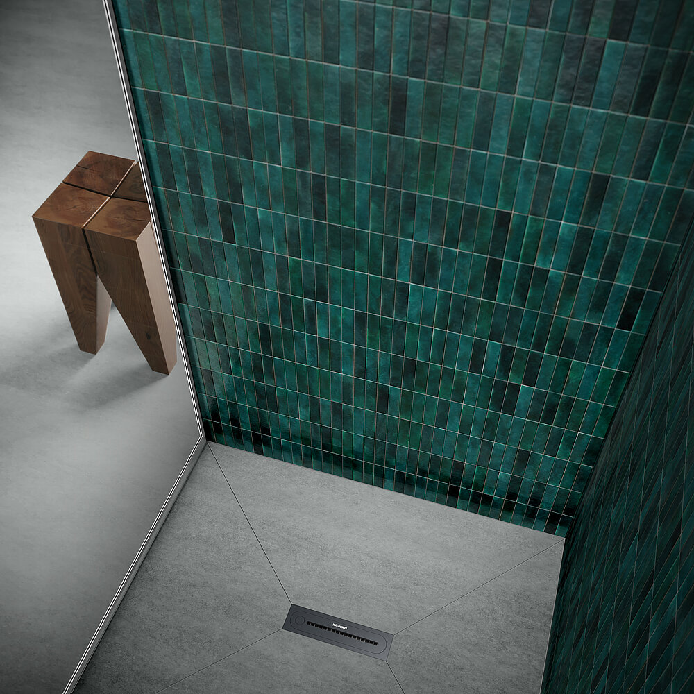 Der elegante Kaldewei FlowPoint Zero verbindet edle Ästhetik mit technischer Perfektion und steht für eine neue Generation bodengleicher und barrierefreier Duschplätze. Foto: KALDEWEI