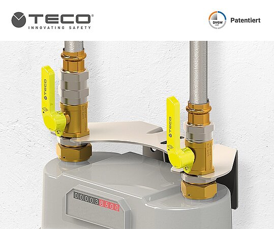 G5 TECO: abschließbares Kugelhahn für Zweirohr-Gaszähler, praktisch und sicher