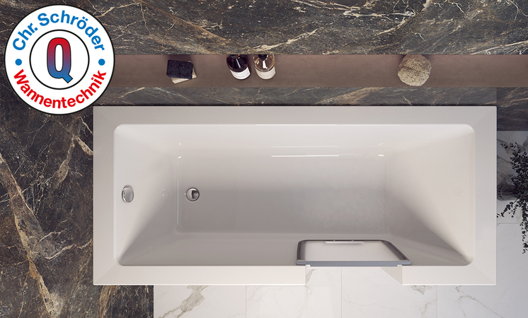 Badewanne mit Tür „Uppsala Easy“ von Schröder Wannentechnik NEU mit individueller Schürzenhöhe