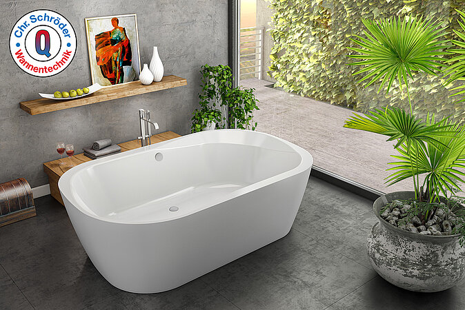 Schröder Wannentechnik: Ein- und Untertauchen mit der Badewanne Kupa.